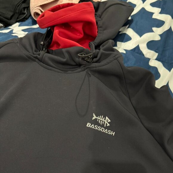 Black & Red hoodie w/ Neck gaiter - Picture 2 of 3